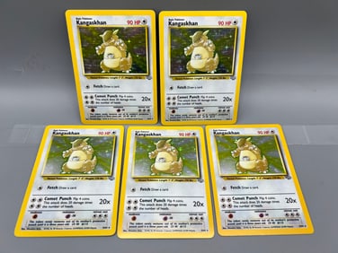 Lot of (5) 1999 Pokemon Jungle Kangaskhan Holo #5/64