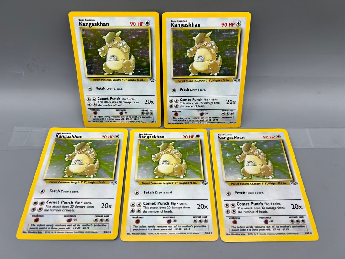 Lot of (5) 1999 Pokemon Jungle Kangaskhan Holo #5/64: Lot of (5) 1999 Pokemon Jungle Kangaskhan Holo #5/64