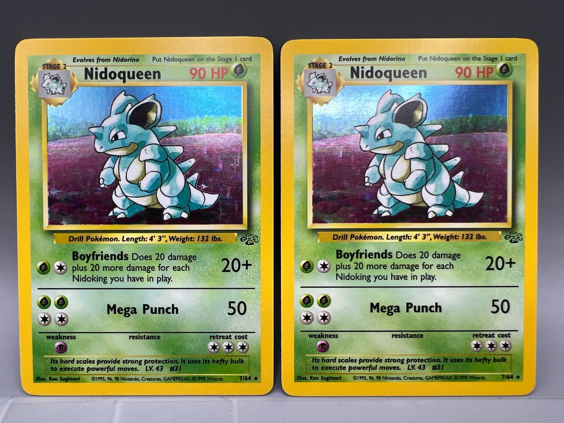 Lot of (2) 1999 Pokemon Jungle Nidoqueen Holo #7/64: Lot of (2) 1999 Pokemon Jungle Nidoqueen Holo #7/64