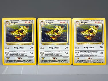 Lot of (3) 1999 Pokemon Jungle Pidgeot Holo #8/64