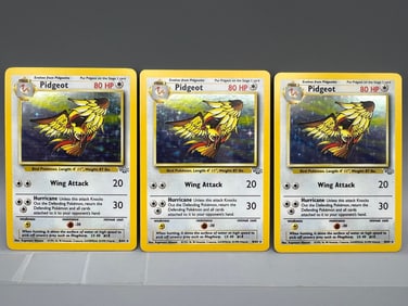 Lot of (3) 1999 Pokemon Jungle Pidgeot Holo #8/64