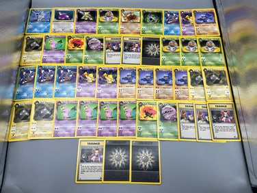 Lot of (40+) 2000 Pokemon Rocket Rare Version Cards W/ Dark Blastoise #20/82 & 1999 Pokemon Jungle