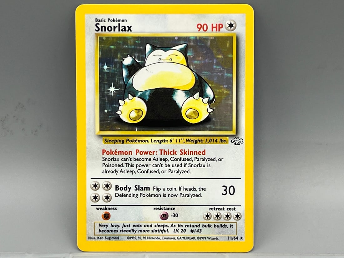 1999 Pokemon Jungle Snorlax Holo #11/64: 1999 Pokemon Jungle Snorlax Holo #11/64