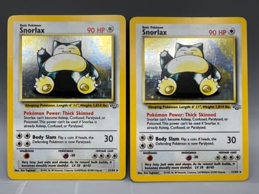 Lot of (2) 1999 Pokemon Jungle Snorlax Holo #11/64