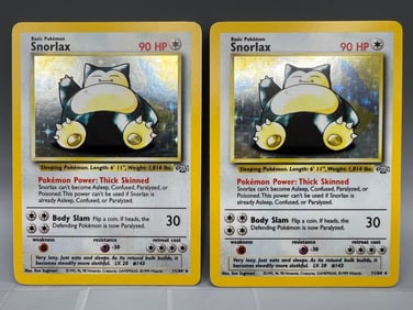 Lot of (2) 1999 Pokemon Jungle Snorlax Holo #11/64
