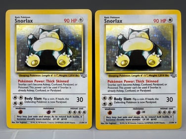 Lot of (2) 1999 Pokemon Jungle Snorlax Holo #11/64