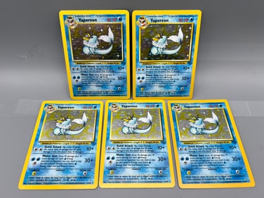 Lot of (5) 1999 Pokemon Jungle Vaporeon Holo #12/64