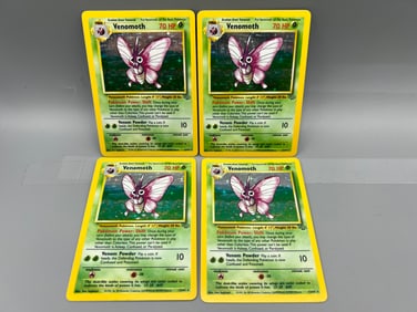 Lot of (4) 1999 Pokemon Jungle Venomoth Holo #13/64