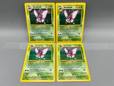 Lot of (4) 1999 Pokemon Jungle Venomoth Holo #13/64