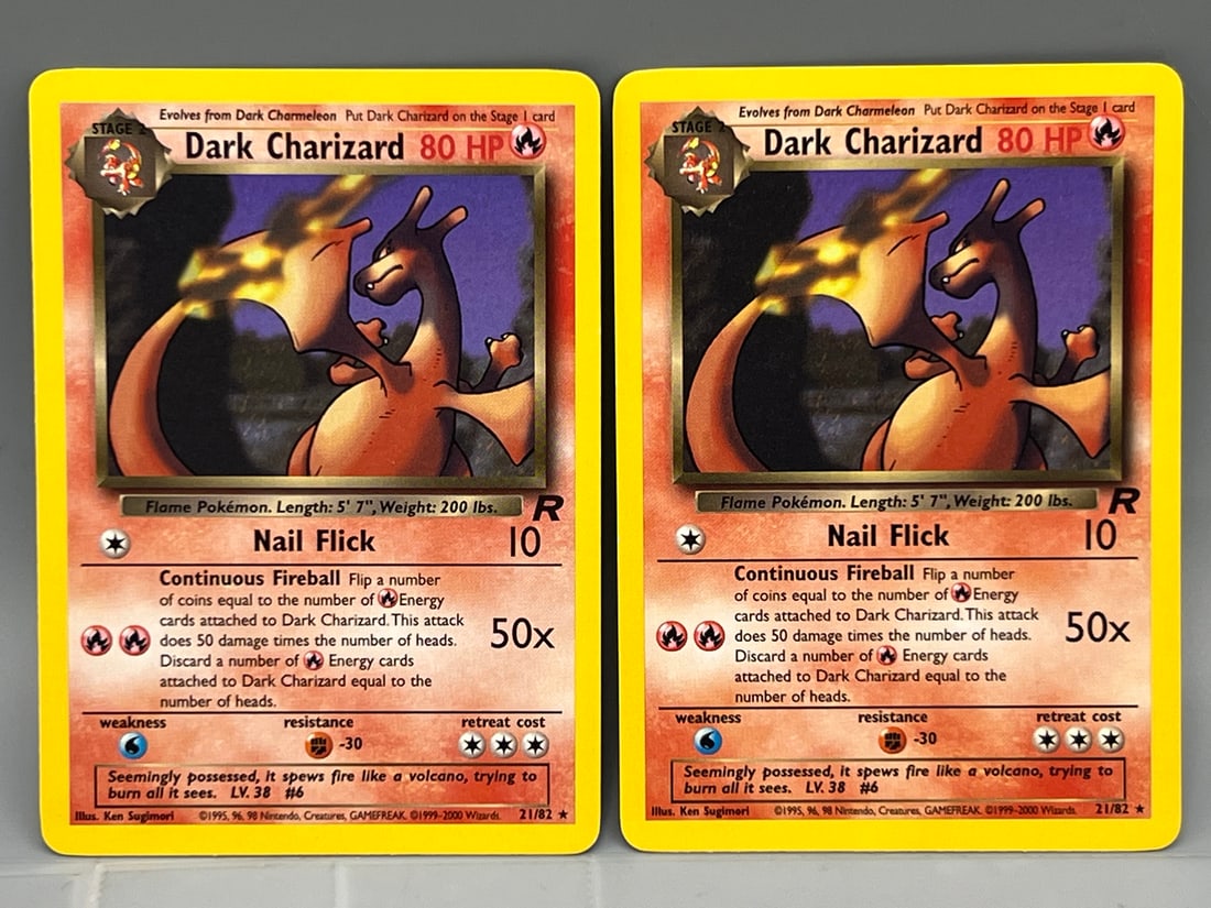 Lot of (2) 2000 Pokemon Rocket Dark Charizard #21/62 (1 of 2)