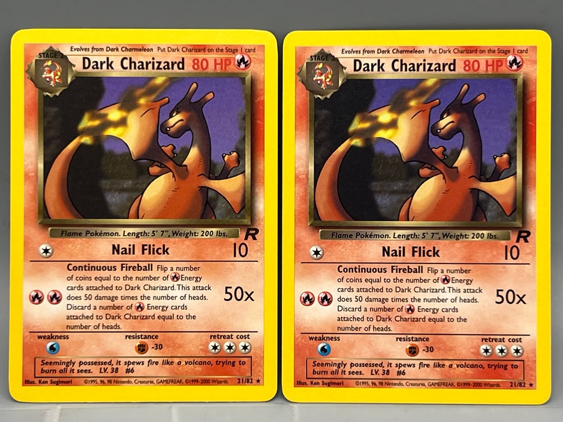 Lot of (2) 2000 Pokemon Rocket Dark Charizard #21/62 (1 of 2)