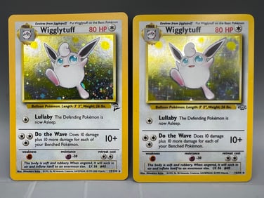 1999 Pokemon Jungle Wigglytuff Holo #16/64 & 2000 Pokemon Base Set Two Wigglytuff Holo #19/130