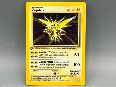 1999 Pokemon German Zapdos 1st Edition Holo #16/102
