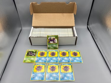 Box of Vintage Japanese Pokemon Team Rocket, Fossil, & Jungle Uncommon & Common Cards W/ Grimer
