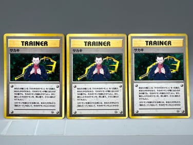 Lot of (3) 1999 Pokemon Gym Japanese Giovanni Trainer Holo