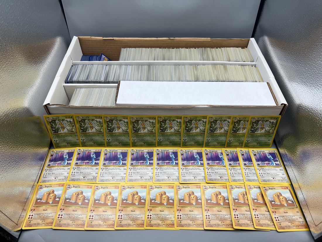 Box of (37) 1999 Pokemon Base Set Near Complete Common, Uncommon & Rare Non Holo 86 Card Sets W - 9 (1 of 6)