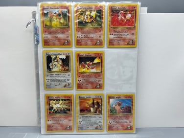 2000 Pokemon Gym Heroes Cards In Binder Pages W/ Some Rares