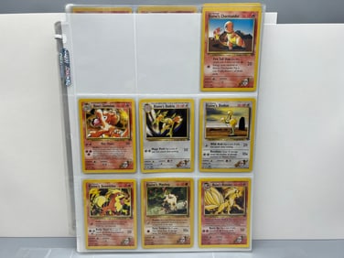 2000 Pokemon Gym Challenge Cards In Binder Pages W/ Some Rares