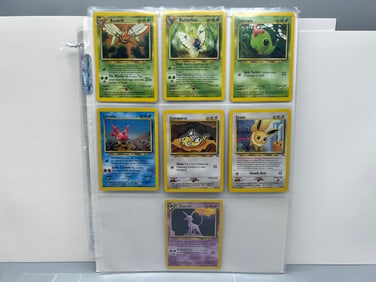 2001 Pokemon Neo Discovery Cards In Binder Pages W/ Some Rares