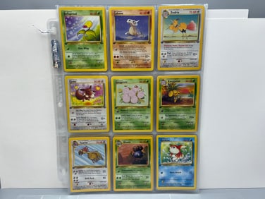 1999 Pokemon Jungle 1st Edition Cards In Binder Pages W/ Some Rares