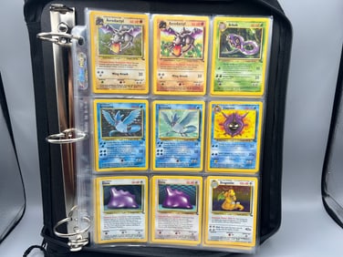 1999 Pokemon Fossil Complete 62 Card Set W/ All Holos & Non Holos in binder - Dragonite, Gengar