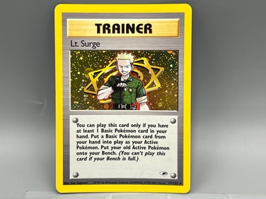 2000 Pokemon Gym Heroes Lt. Surge Trainer Holo #17/132