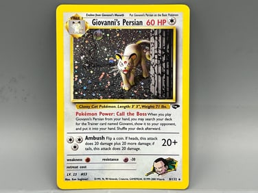 2000 Pokemon Gym Challenge Giovanni's Persian Holo #8/132