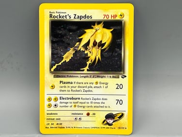 2000 Pokemon Gym Challenge Rocket's Zapdos Holo #15/132