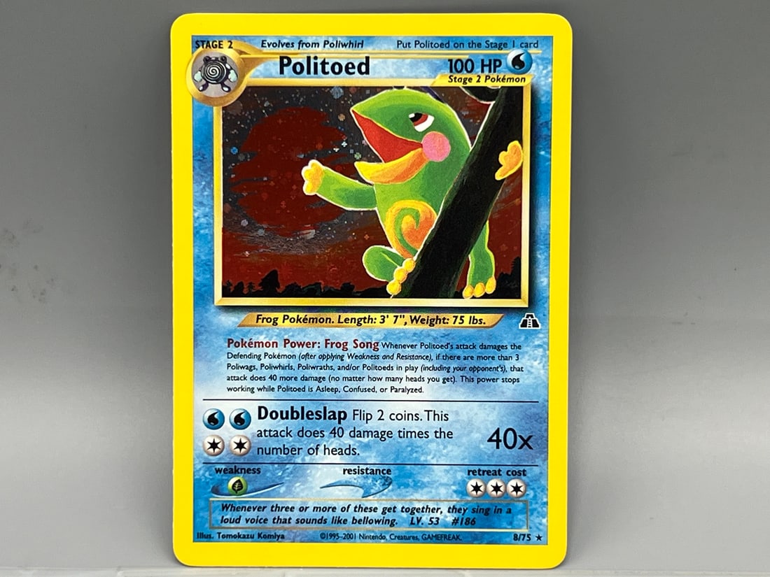 2001 Pokemon Neo Discovery Politoed Holo #8/75: 2001 Pokemon Neo Discovery Politoed Holo #8/75