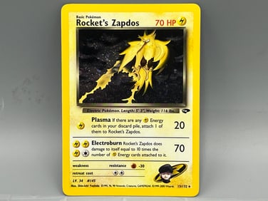 2000 Pokemon Gym Challenge Rocket's Zapdos Holo #15/132
