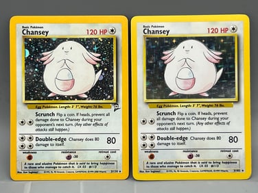1999 Pokemon Base Set Chansey #3/102 & 2000 Pokemon Base Set Two Chansey #3/130 Holos