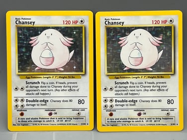 Lot of (2) 1999 Pokemon Base Set Chansey Holo #3/102