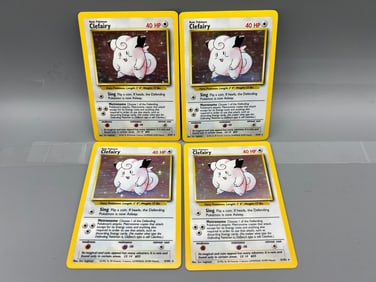 Lot of (4) 1999 Pokemon Base Set Clefairy Holo #5/102