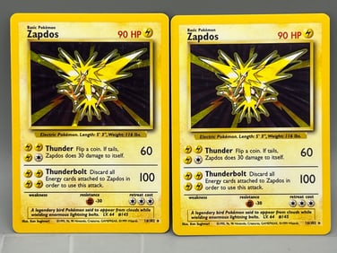Lot of (2) 1999 Pokemon Base Set Zapdos Holo #16/102