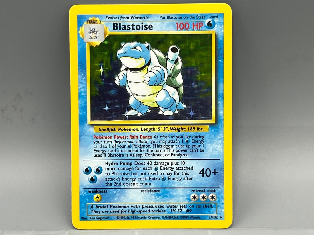 1999 Pokemon Base Set Blastoise Holo #2/102 (1 of 3)