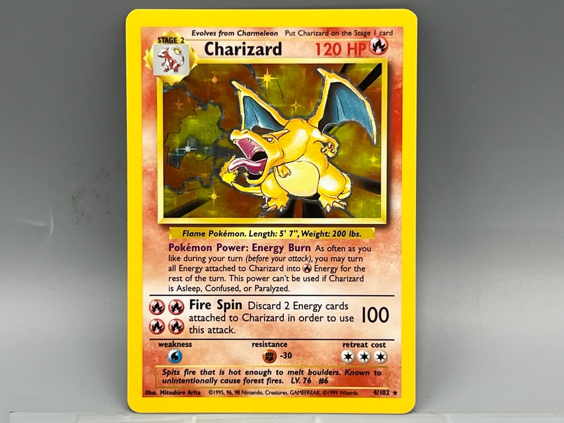 1999 Pokemon Base Set Charizard Holo #4/102 (1 of 3)