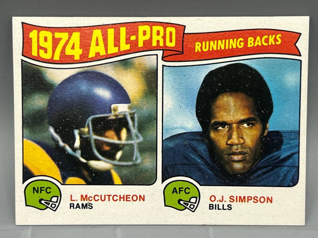 1975 Topps All Pro Running Backs Lawrence McCutcheon & O.J. Simpson #209 (1 of 2)