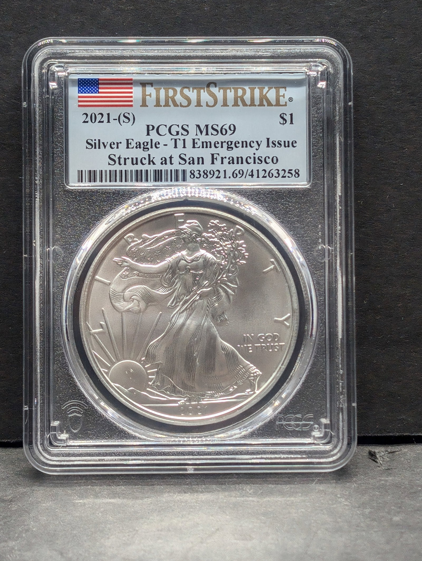 2021-S American Silver Eagle - PCGS MS69 *First Strike - T-1 Emergency Issue* (1 of 4)