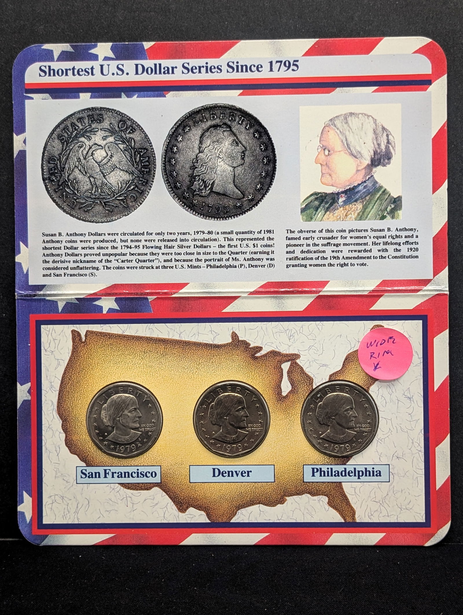 1979 First Year Mint Set Of Susan B. Anthony Dollars (1 of 5)