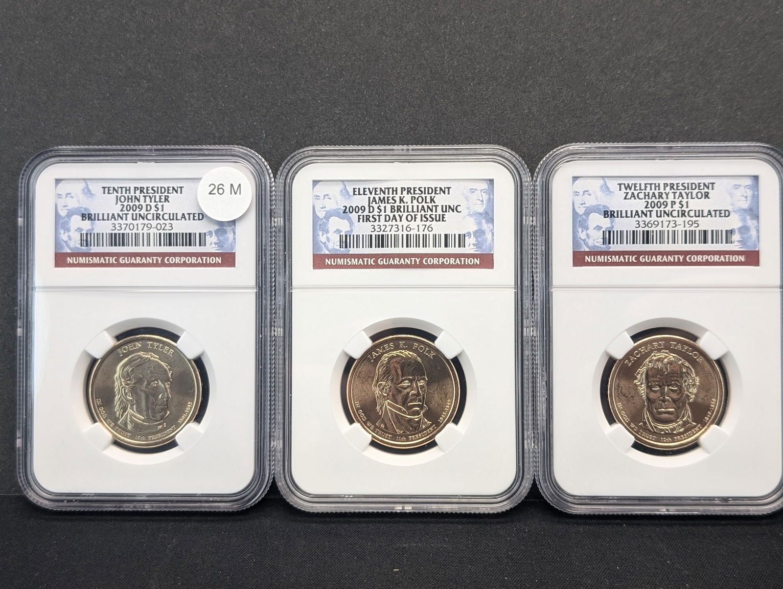 Three Brilliant Uncirculated 2009 Presidential Dollars Graded By NGC Grading Co.  10th 11th 12th (1 of 7)