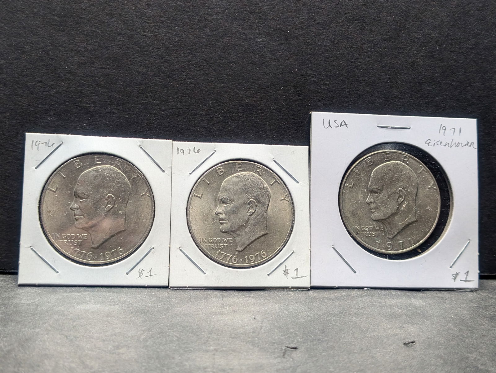 1976 (2) AND 1971 (1) Eisenhower Dollars (3 Coin Total) (1 of 5)