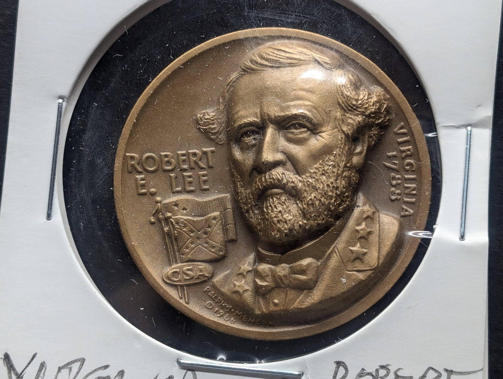 1979 Metallic Art Co Statehood Virginia Bronze Robert E Lee Medallion: 1979 Metallic Art Co Statehood Virginia Bronze Robert E Lee Medallion