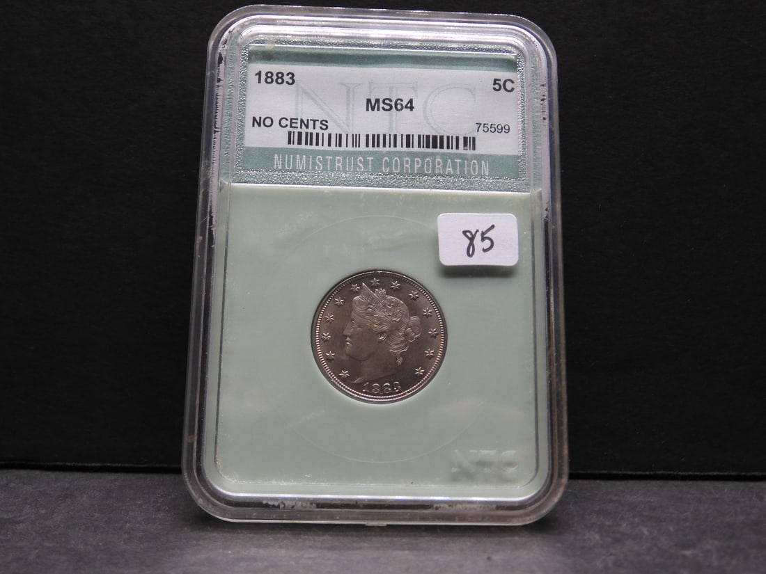 1883 Liberty V Nickel (no cents) MS64 by NUMISTRUST (1 of 4)
