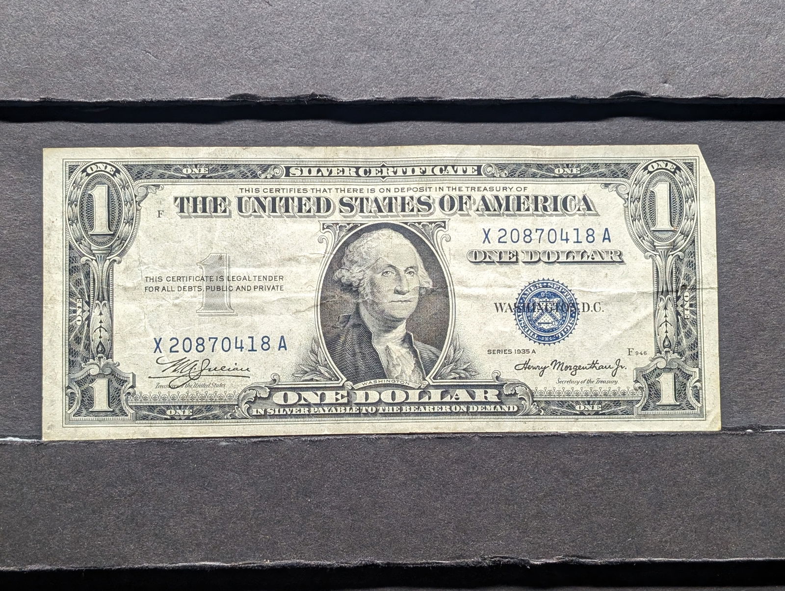 1935 A Series $1 Silver Certificate (1 of 3)