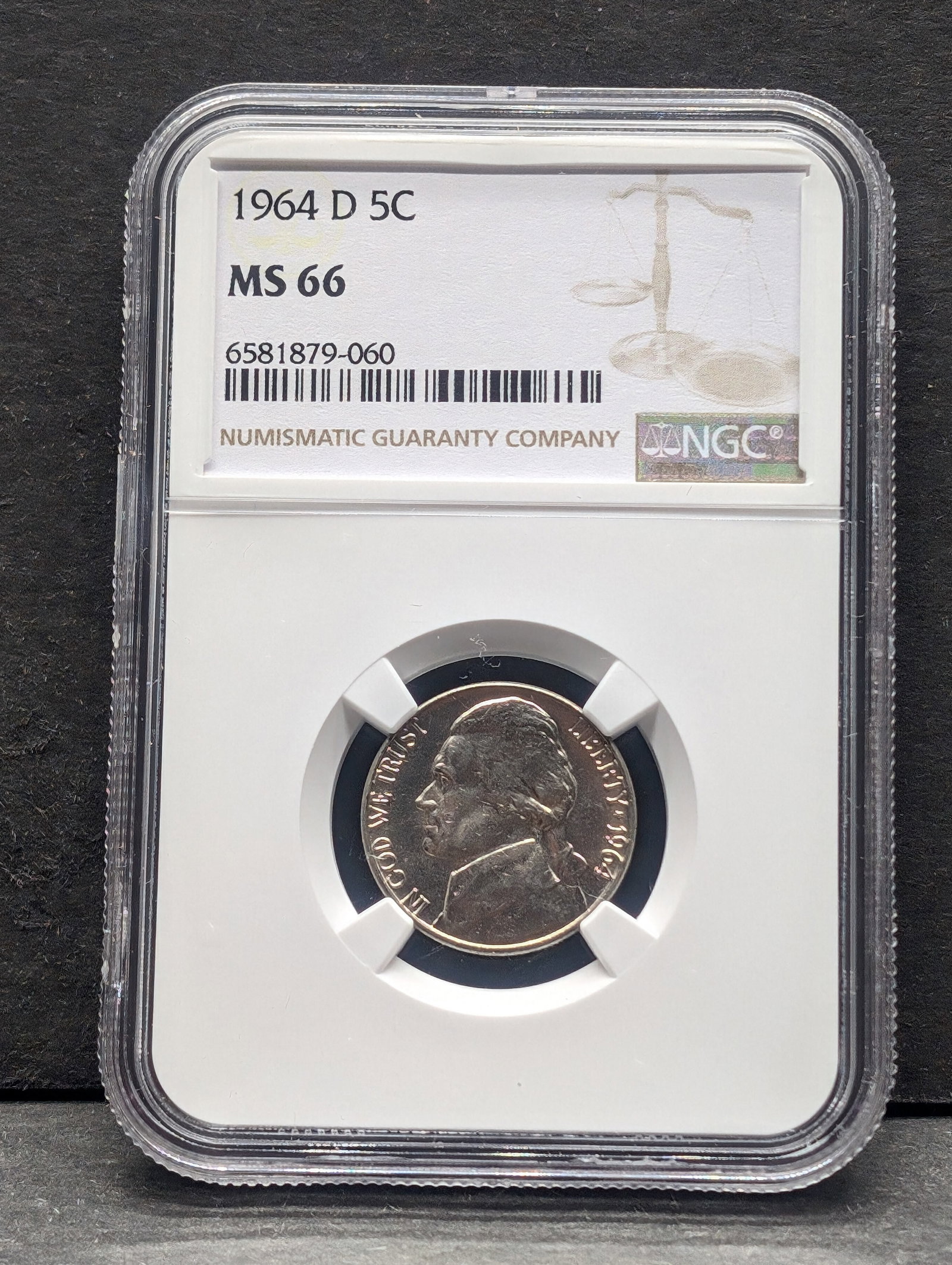 1964-D Jefferson Nickel - NGC MS66: 1964-D Jefferson Nickel - NGC MS66