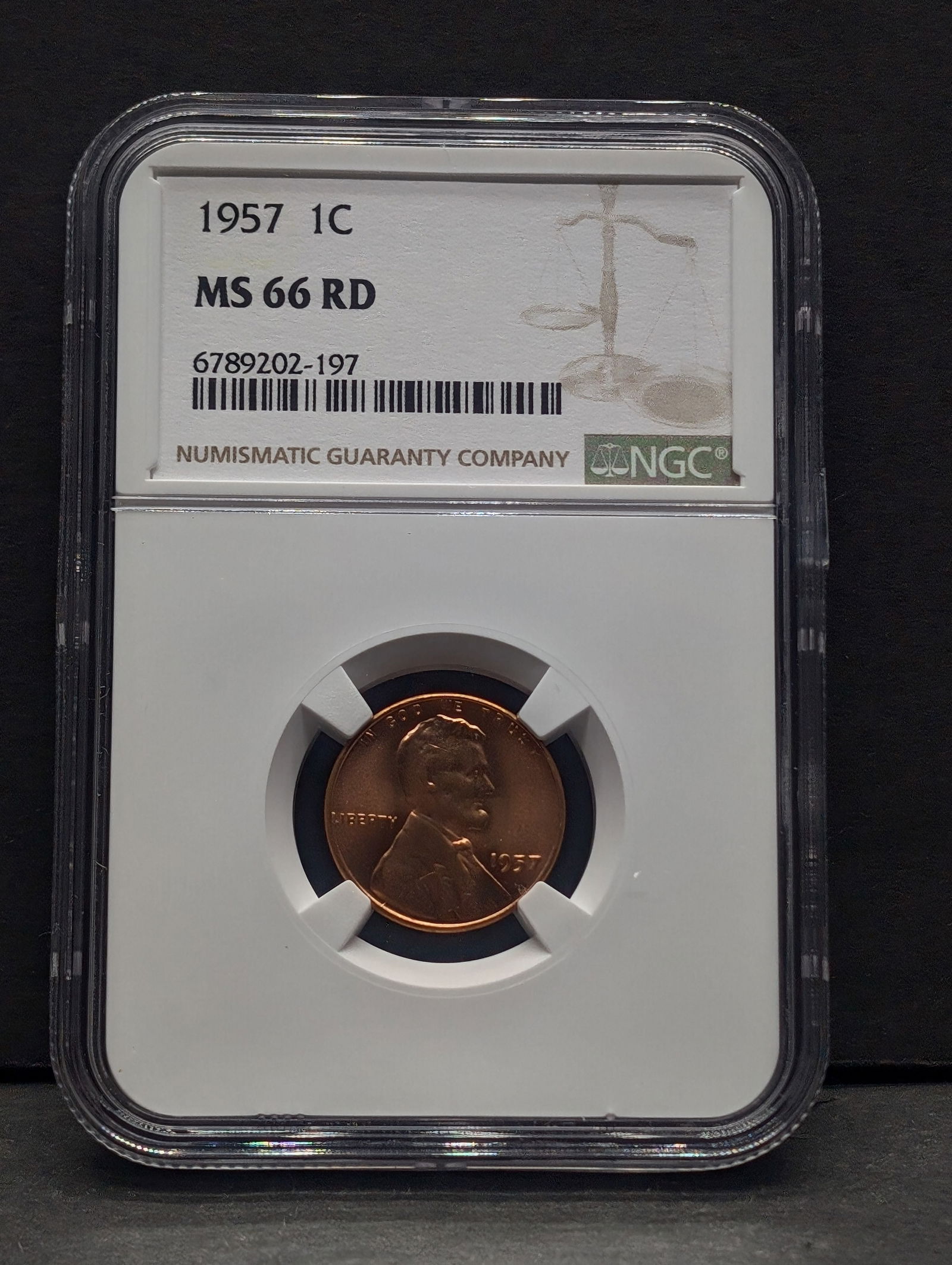 1957 Lincoln Wheat Cent - NGC MS66 RD (1 of 4)