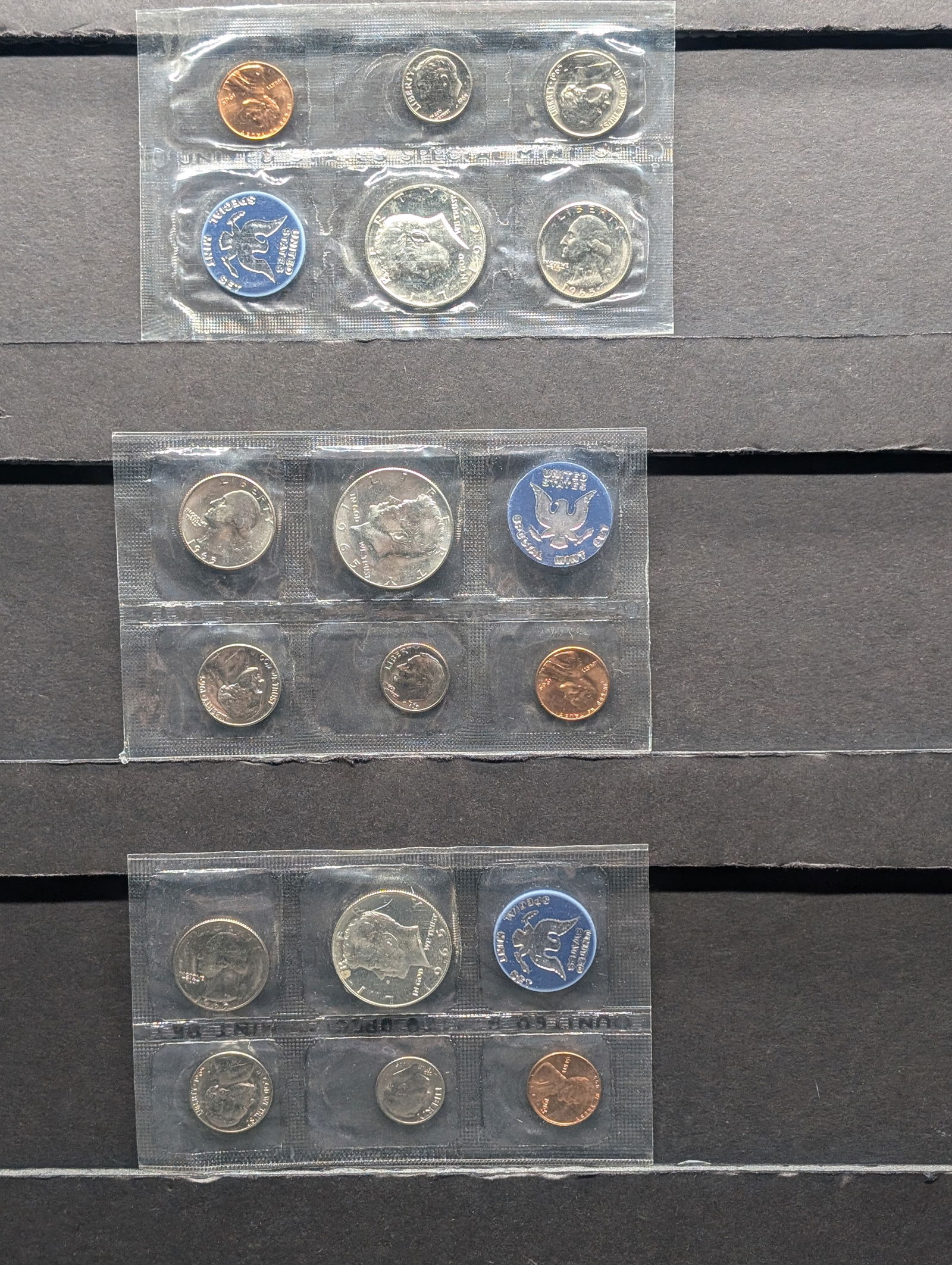Lot of Three 1965 SMS U.S. Mint Sets (1 of 5)