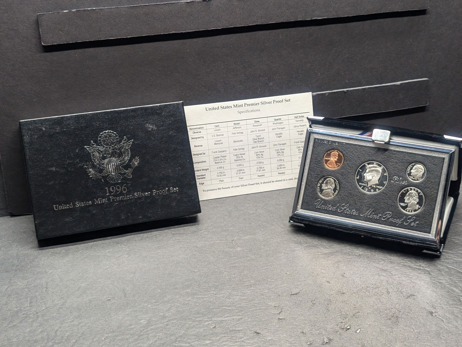 1996-S U.S. Mint Premier Silver Proof Set in OGP w/ COA (1 of 4)