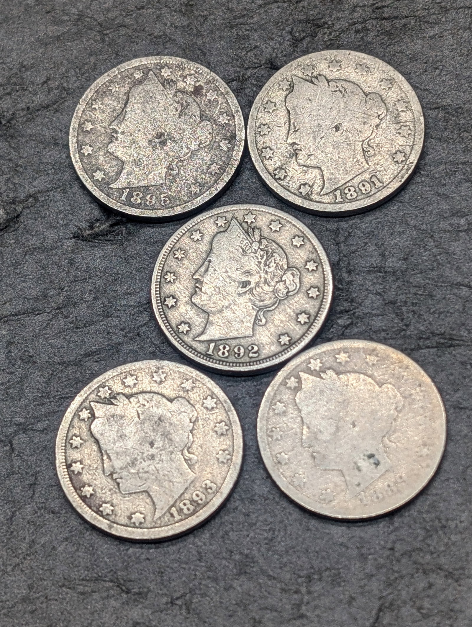 Lot of 5 Better Date Liberty Head V-Nickels: Lot of 5 Better Date Liberty Head V-Nickels