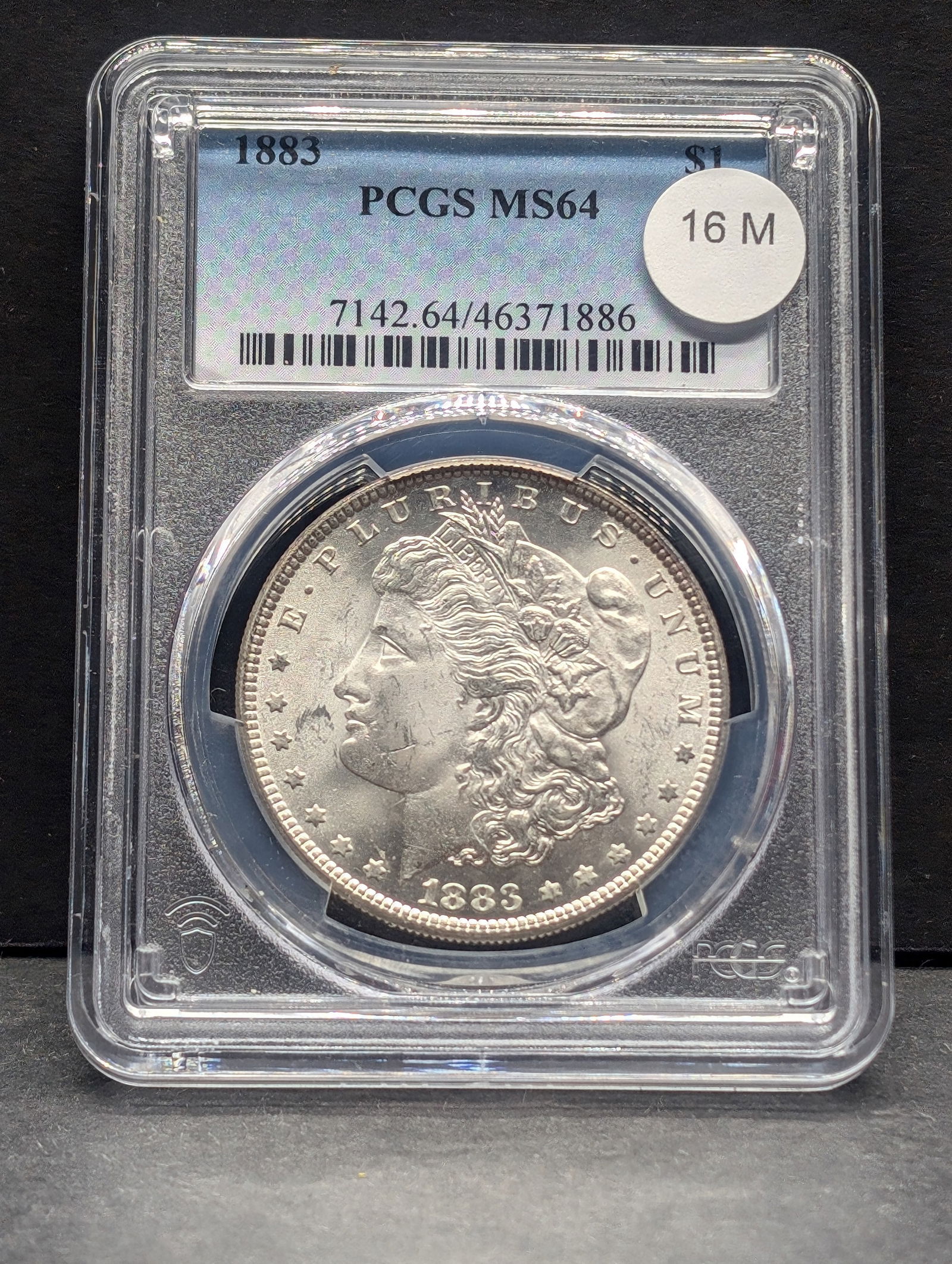 1883 Brilliant Uncirculated Morgan Silver Dollar Graded MS64 By PCGS Grading Co. (1 of 4)